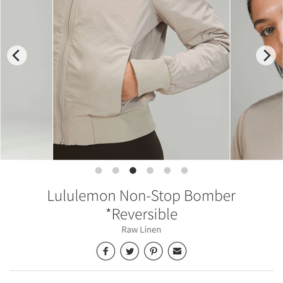 Lululemon Non-Stop Cotton Bomber Jacket reversible, never worn - Picture 6 of 7